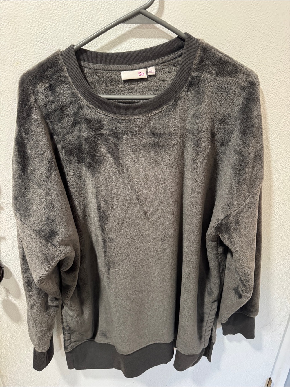 SO Plush Fleece Crewneck Sweater - Charcoal